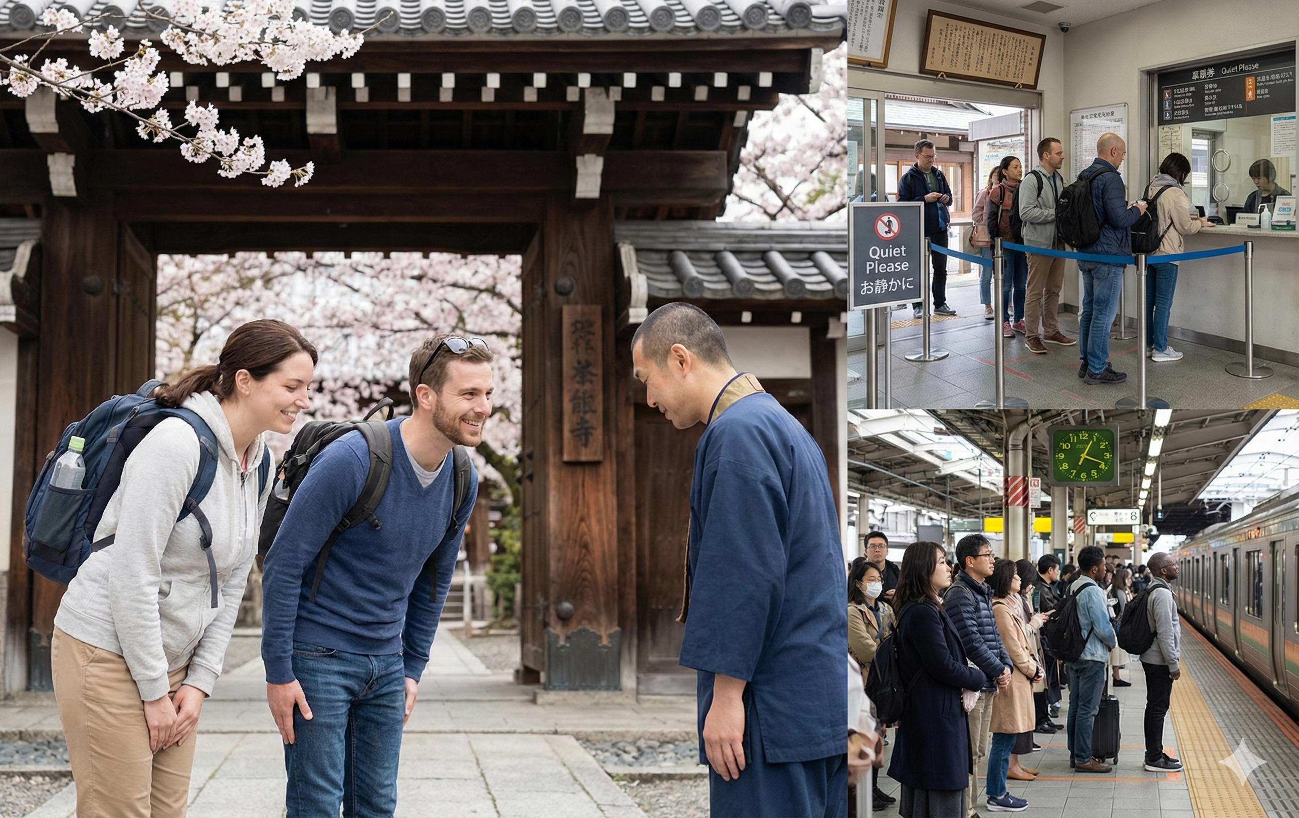 Japanese daily life - quiet trains and orderly behavior